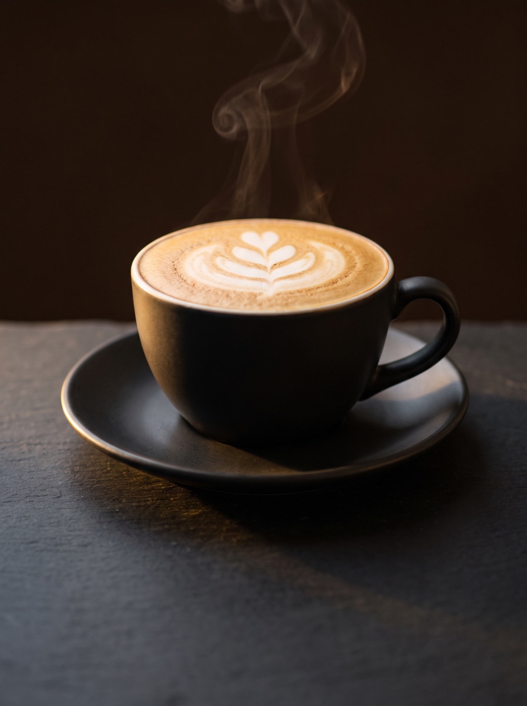 L&rsquo;intérieur chaleureux du café au fil du matin, mur végétal en fond