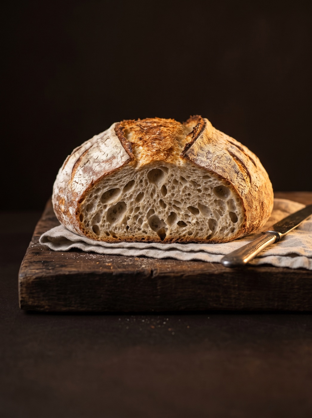 Baguettes et boules aux croûtes grignées dans le casier en bois